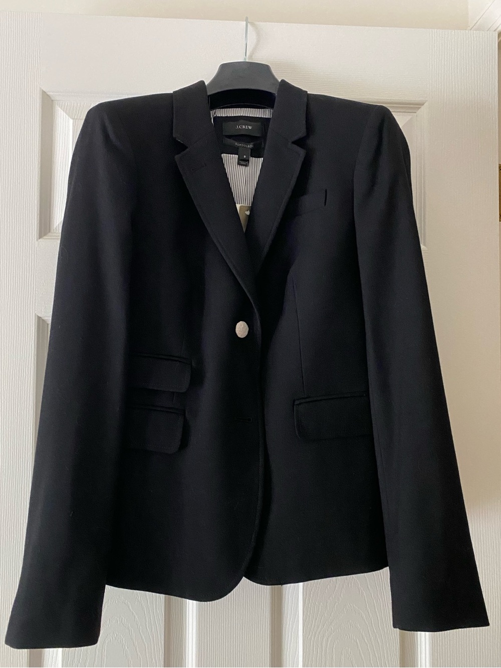 J. Crew Black schoolboy Black Tailored Blazer Brass Buttons NWT